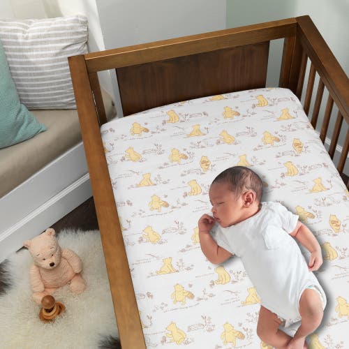 Lambs & Ivy Disney Baby Storytime Pooh 3-piece Nursery Crib Bedding Set In White