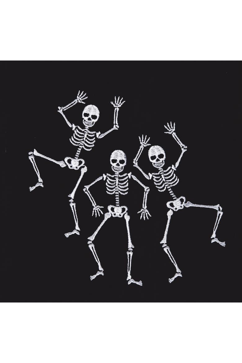 Skully Dance Trio Halloween Towel, Alternate, color, Black