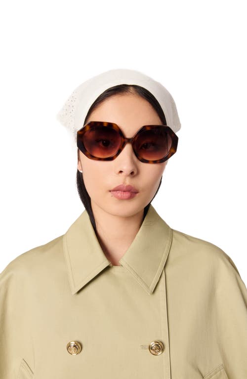 Maje Short Cape-effect Trench Coat In Khaki