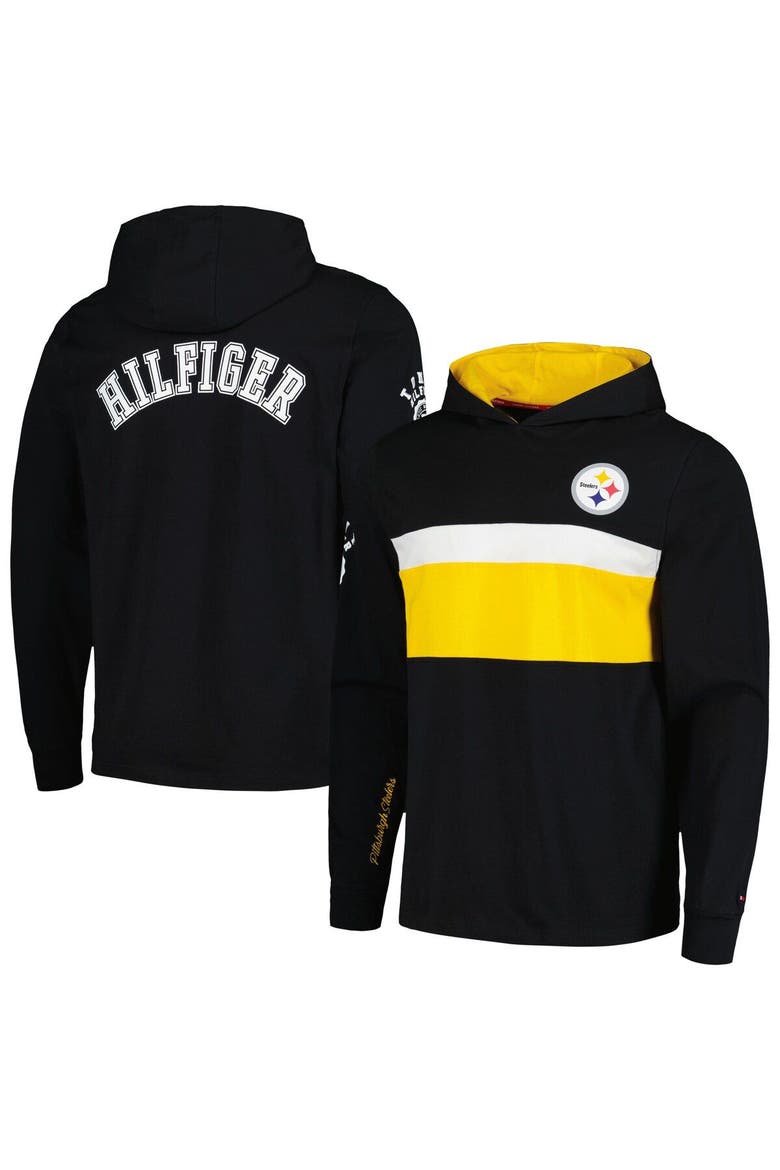 Men's Tommy Hilfiger  Black Pittsburgh Steelers Morgan Long Sleeve Hoodie T-Shirt, Main, color, Black
