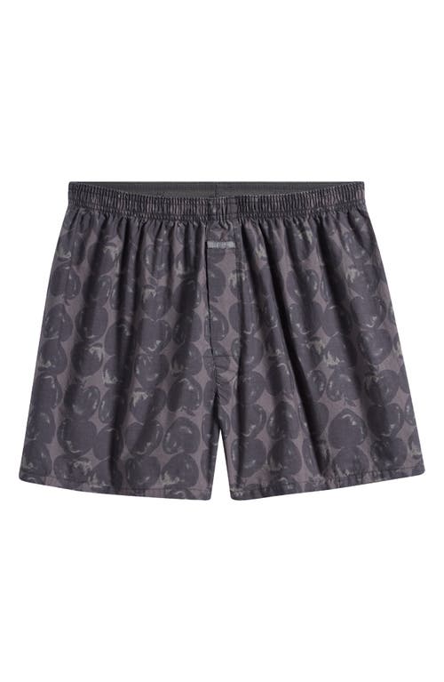 Skims Cotton Poplin Boxers In Apple Heart Print
