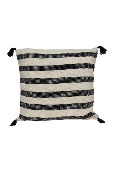 Cruza Transitional Beige Throw Pillow