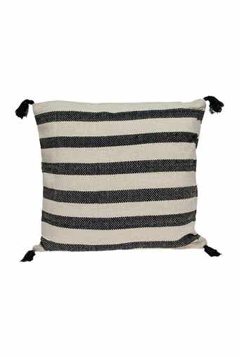 Cruza Transitional Beige Throw Pillow