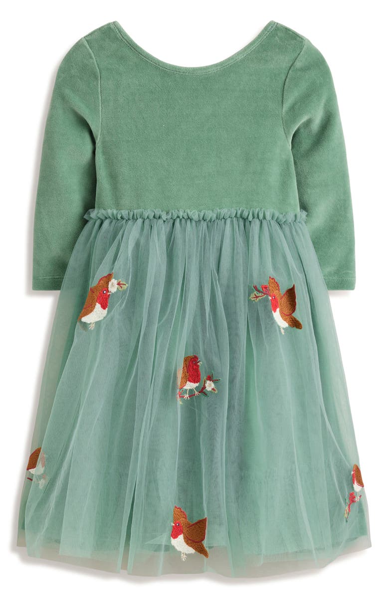 Mini Boden Kids' Velvet & Tulle Appliqué Party Dress, Main, color, 