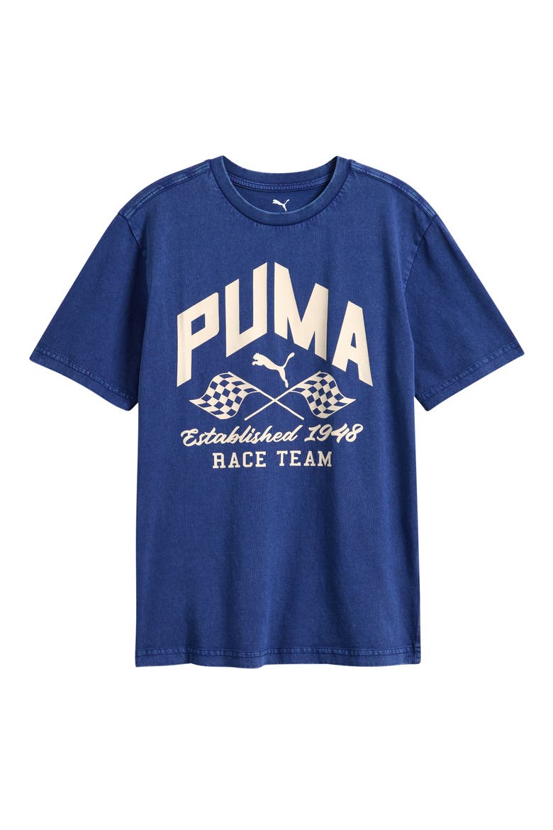 Kids' Moto Graphic Cotton T-Shirt, Main, color, BLUE/ BLACK