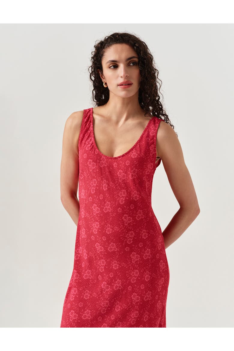Paloma Crepe Midi Slip Dress, Alternate, color, Pink Dotty Floral