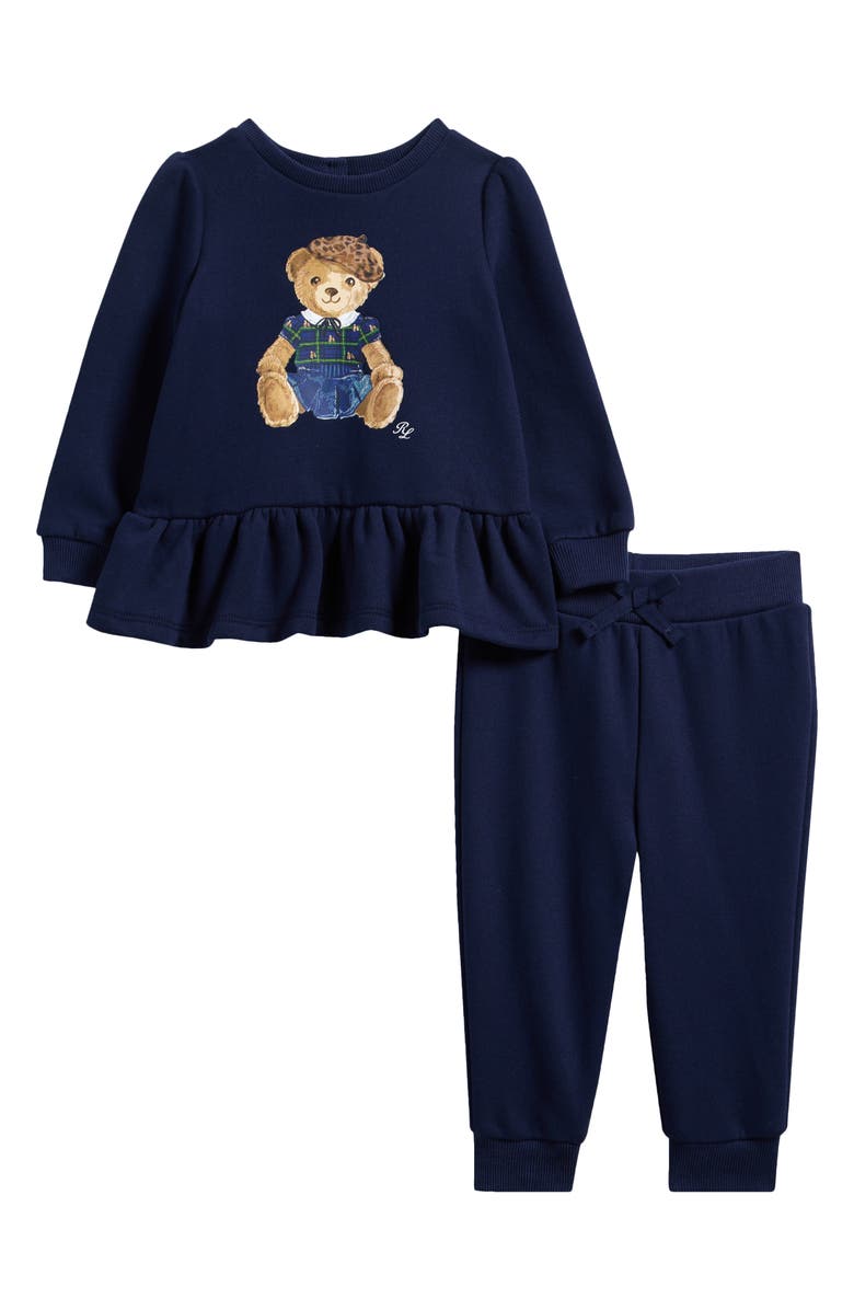 Ralph Lauren Bear Fleece Sweatshirt & Joggers Set, Main, color,