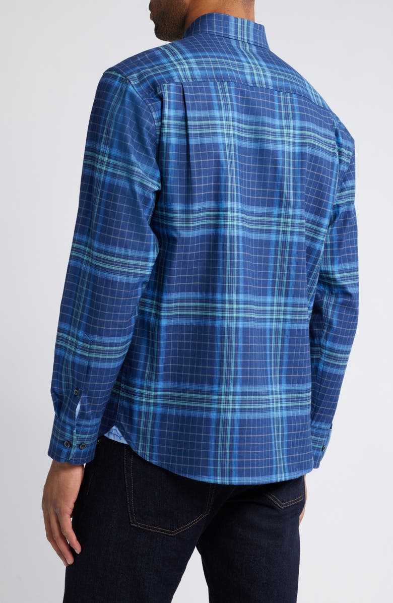 Tommy Bahama Lazlo Montlake Check Stretch Cotton & Silk Button-Up Shirt, Alternate, color, 