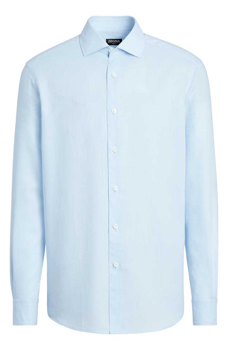 ZEGNA Cashco Cotton & Cashmere Button-Up Shirt, Alternate, color, 