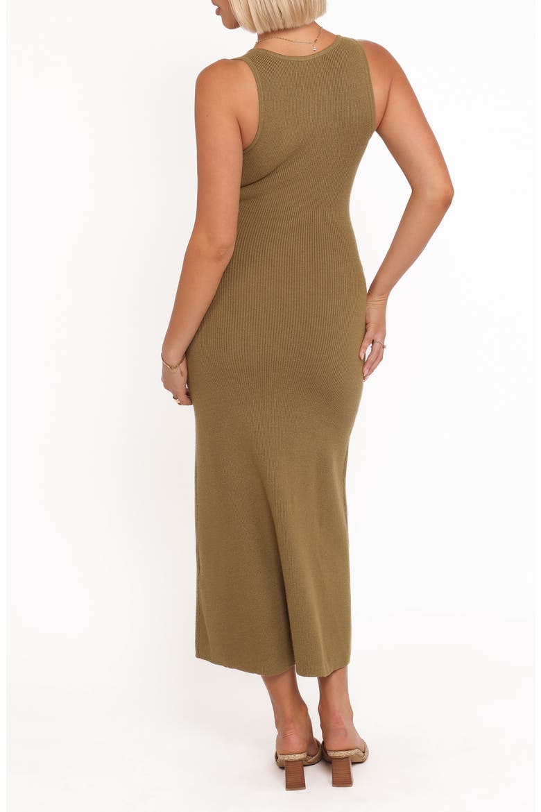 Sleeveless Rib Button-Up Sweater Midi Dress, Alternate, color, OLIVE