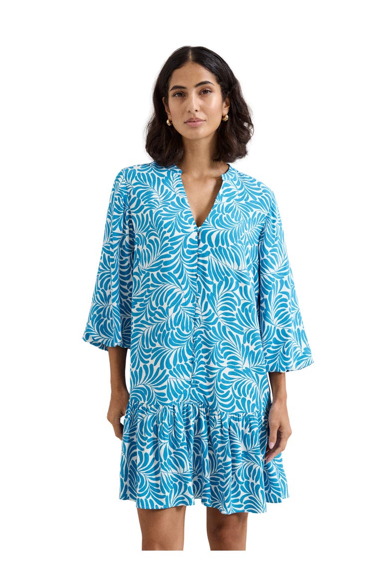 Phoebe Tiered Hem V-Neck Mini Dress, Main, color, Blue