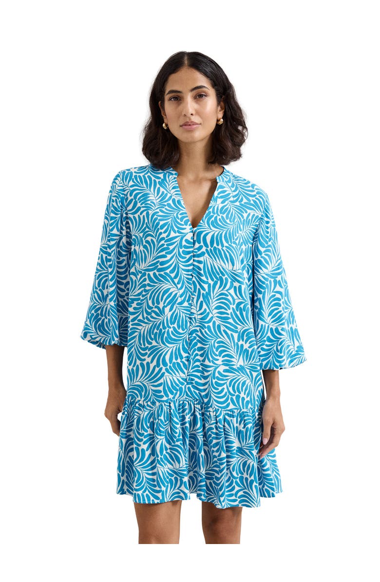 Phase Eight Phoebe Tiered Hem V-Neck Mini Dress, Main, color, Blue