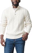 Hope & Henry Organic Mock Neck Cable Sweater