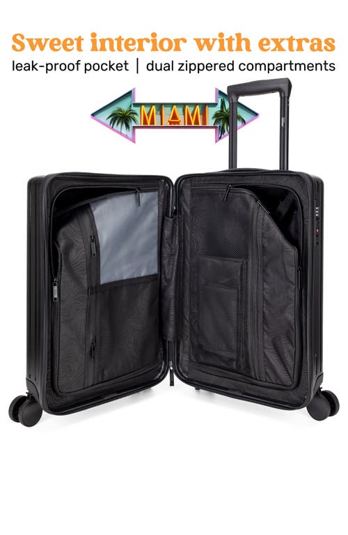 Miami Carry On Ocean Polycarbonate Carry On Spinner Suitcase In Black