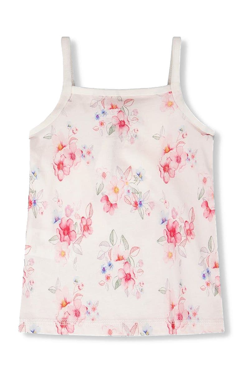 Deux par Deux Organic Cotton Flowers Tank Underwear, Alternate, color, Pink Printed Flowers