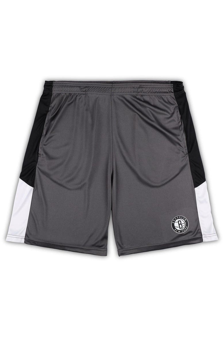 Men's Fanatics Branded Gray Brooklyn Nets Big & Tall Shorts, Main, color, Gray