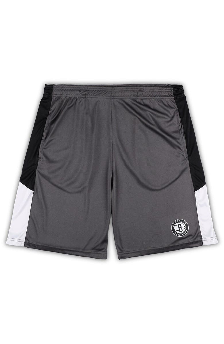 FANATICS Men's Fanatics Branded Gray Brooklyn Nets Big & Tall Shorts, Main, color, Gray