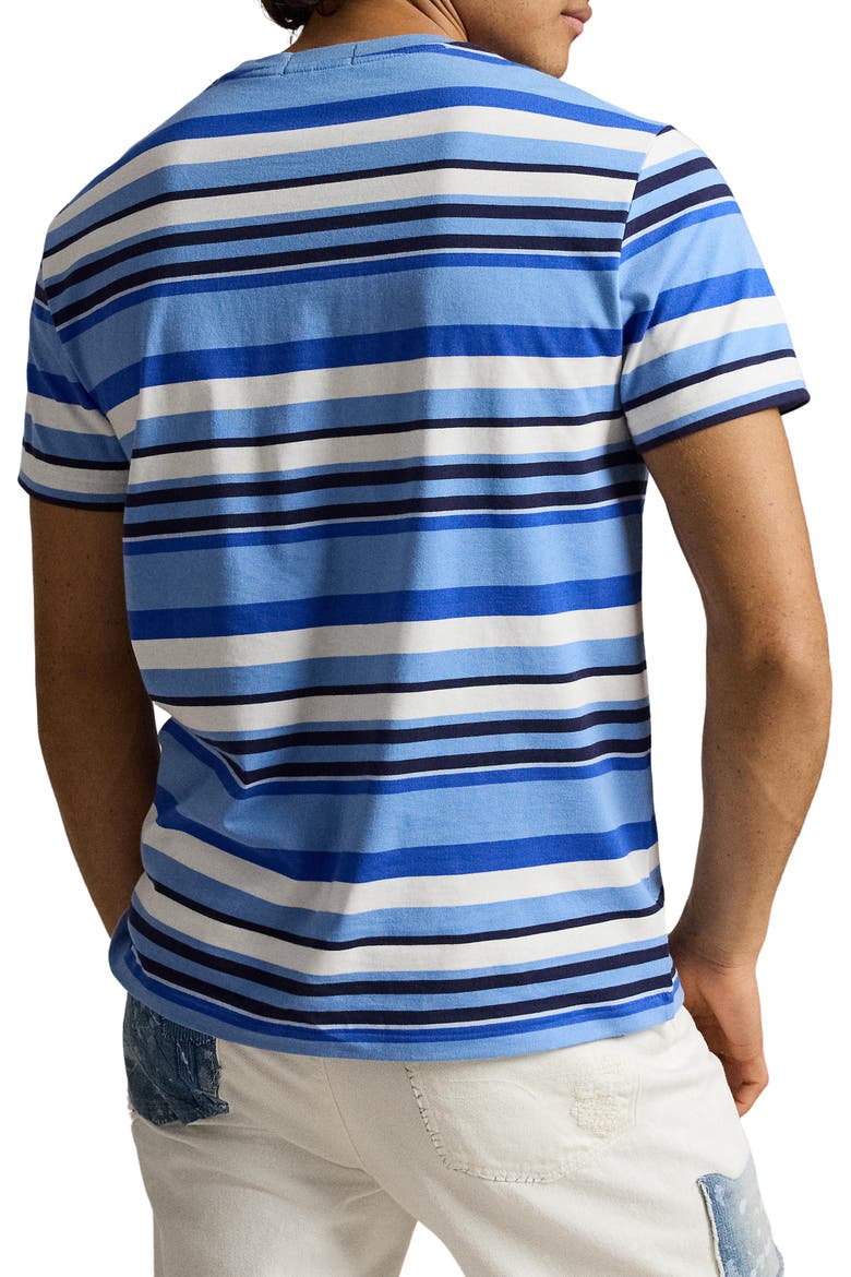 Classic Fit Stripe Cotton T-Shirt, Alternate, color, BRISTOL BLUE MULTI