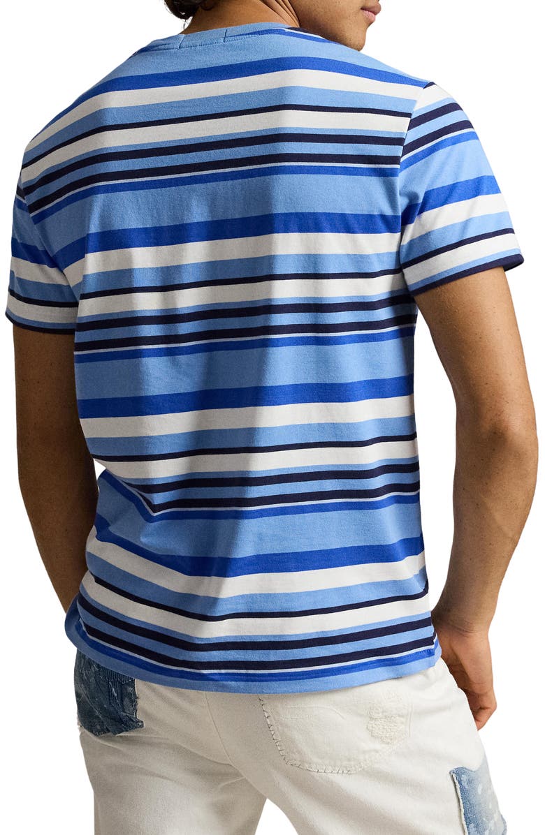 Polo Ralph Lauren Classic Fit Stripe Cotton T-Shirt, Alternate, color, Bristol Blue Multi