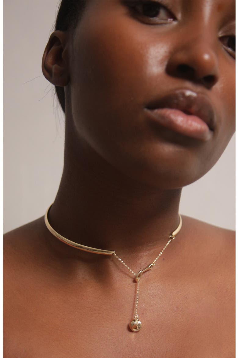 Minos Choker Bar Collar Necklace in Gold, Alternate, color, Gold