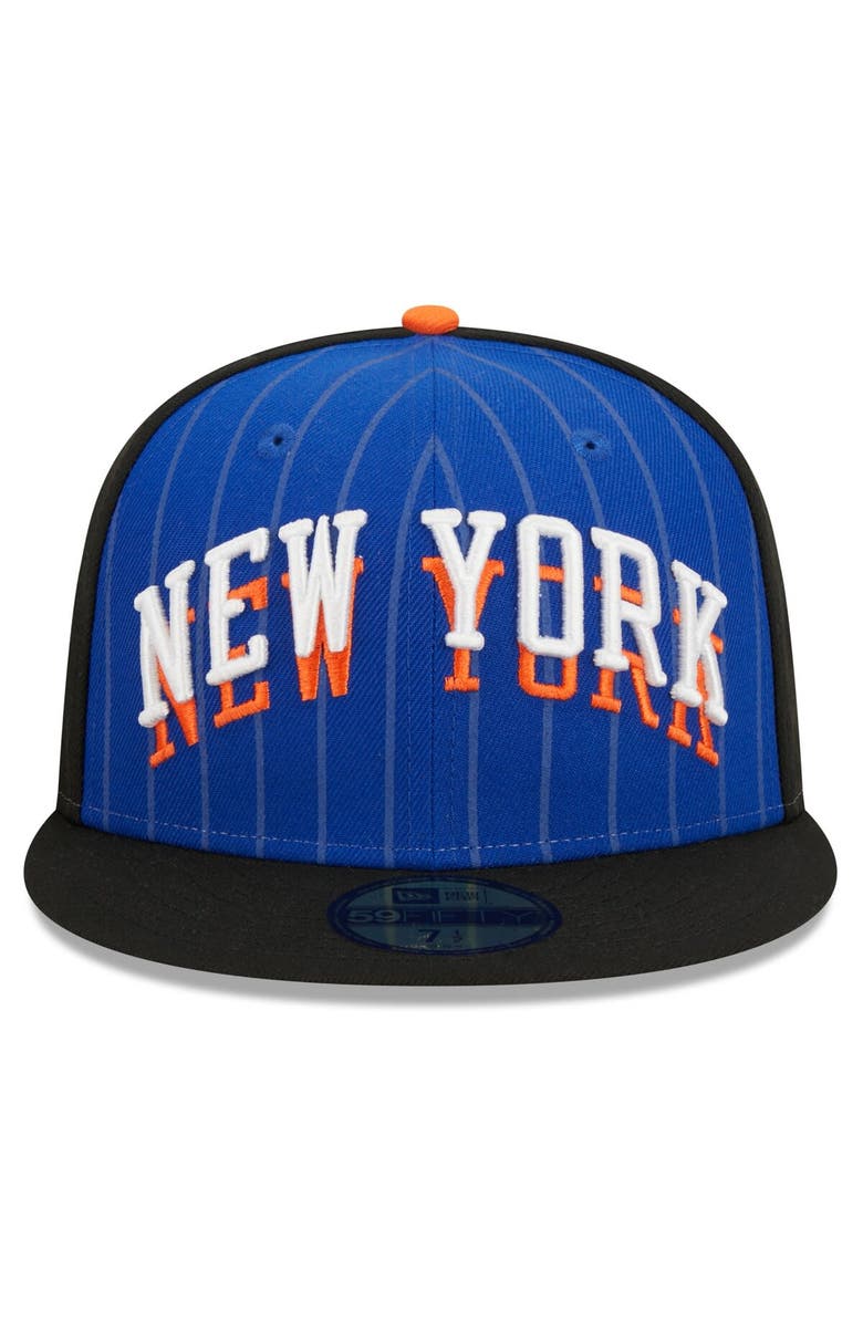 New Era Men's New Era  Blue/Black New York Knicks 2023/24 City Edition 59FIFTY Fitted Hat, Alternate, color, 
