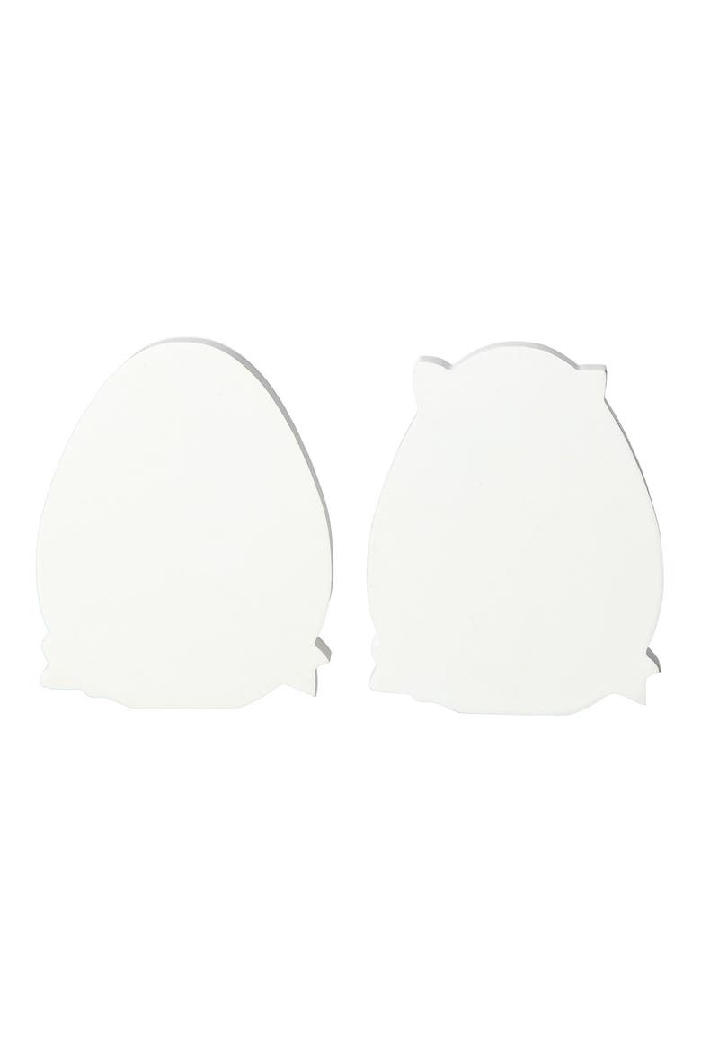 Set of 2 Easter Wooden & Epoxy Egg Chick Table Decor, Alternate, color, Pink