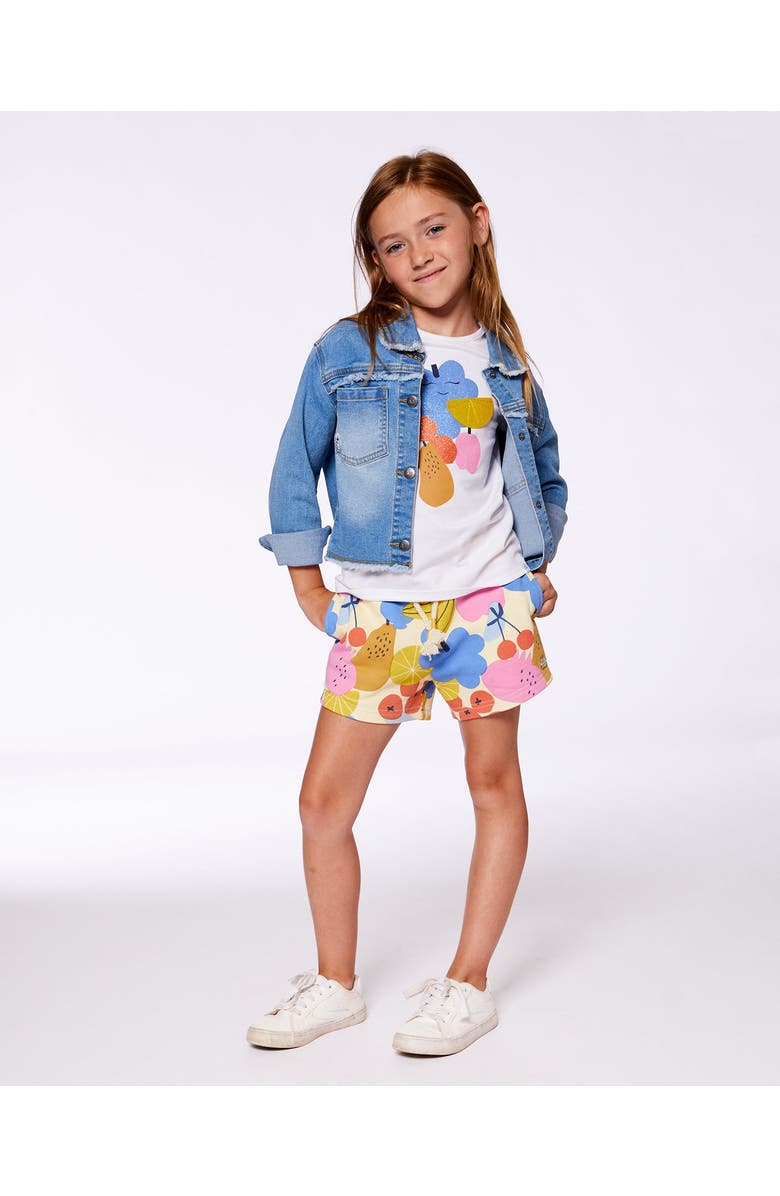 Deux par Deux Girl's Organic Cotton Tee Fruits On White Background, Alternate, color, 