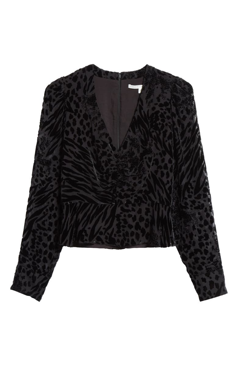 Veronica Beard Giacomo Animal Devoré Top, Alternate, color, 