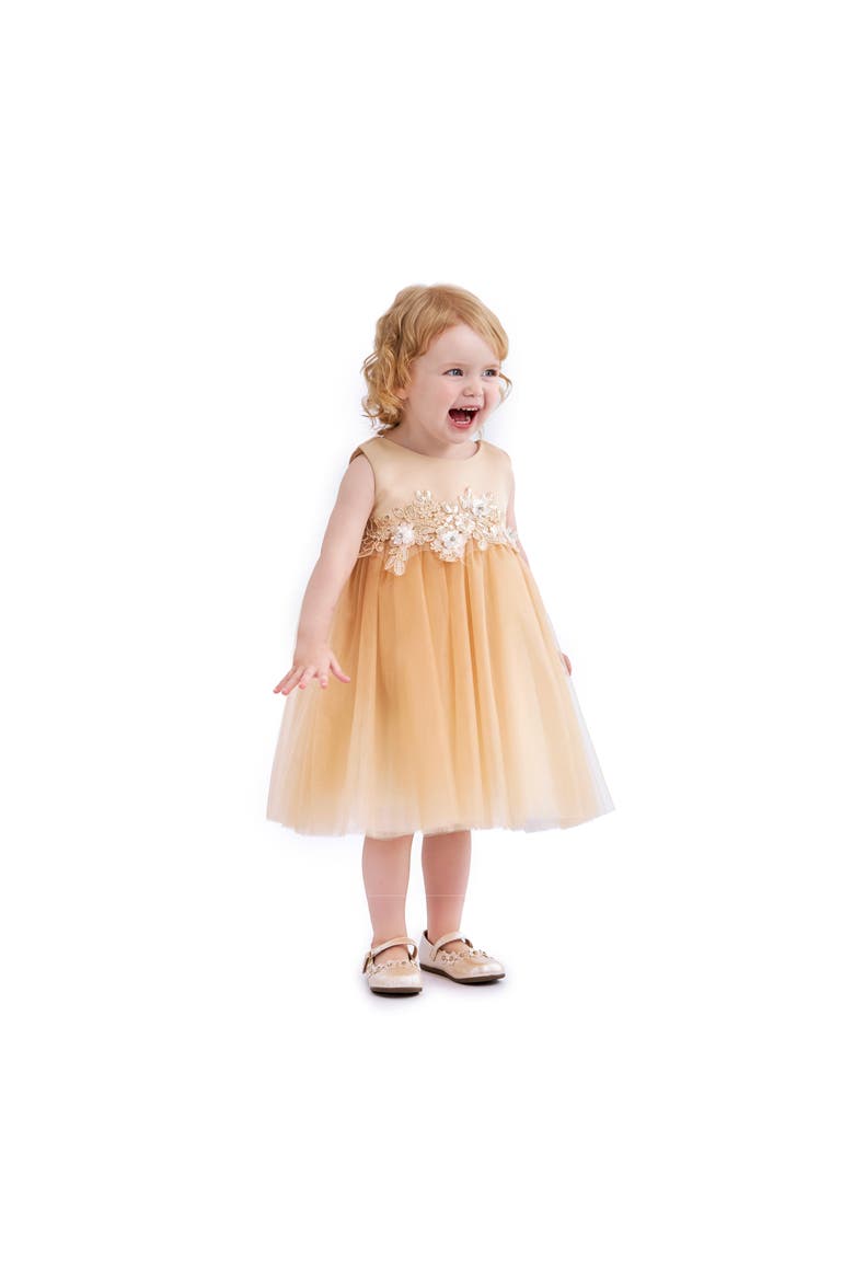 Ribbon Bloom Gown, Alternate, color, Champagne