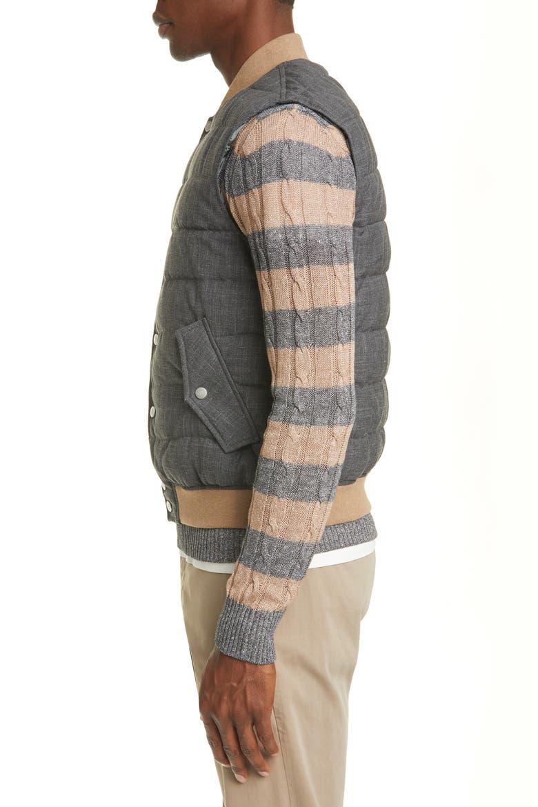 Quilted Wool Blend Vest, Alternate, color, CHARCOAL