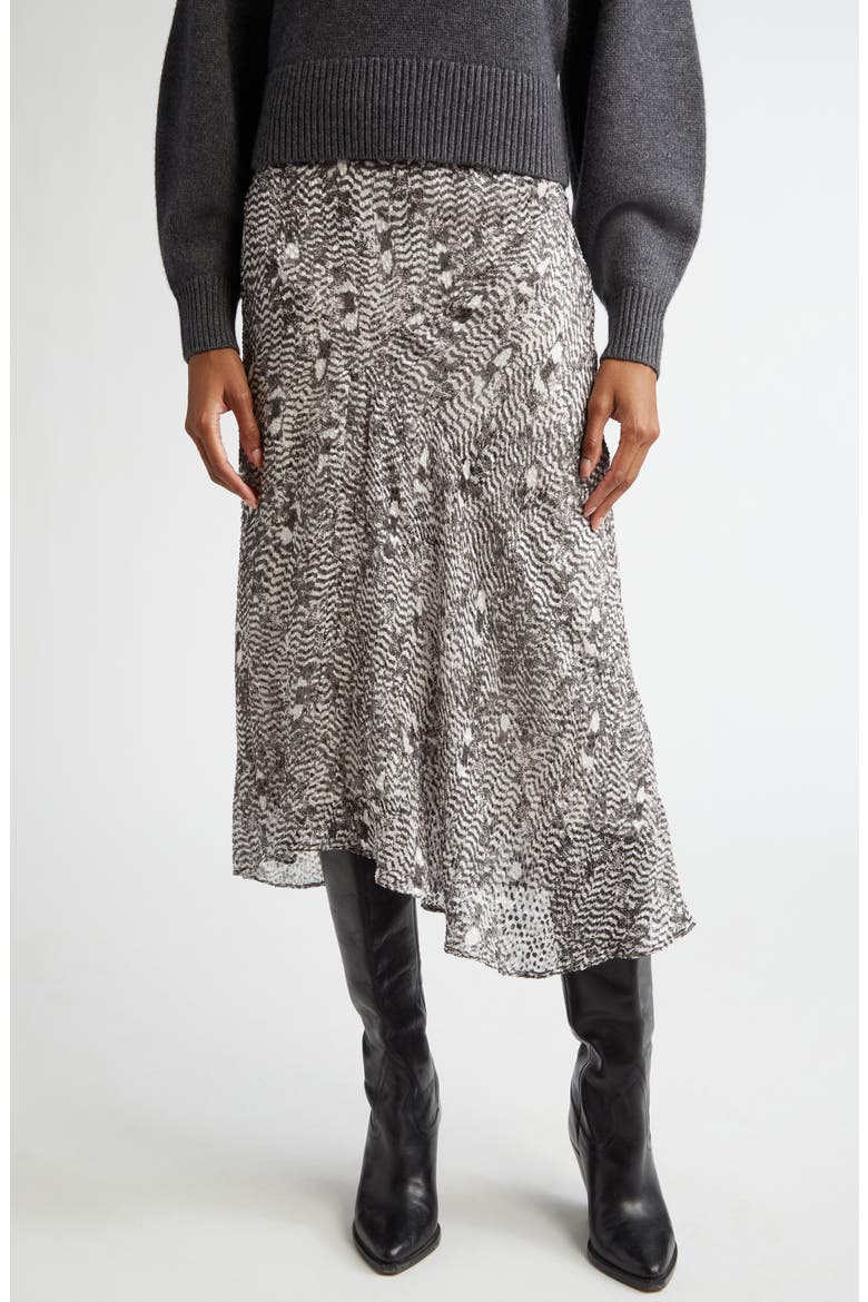 Lisanne Crepe Midi Skirt, Main, color, BLACK/ ECRU