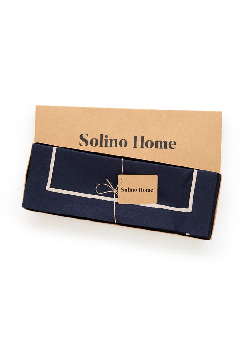 Linen Placemats Set of 4, 14 x 19" - Kensington, Alternate, color, Navy