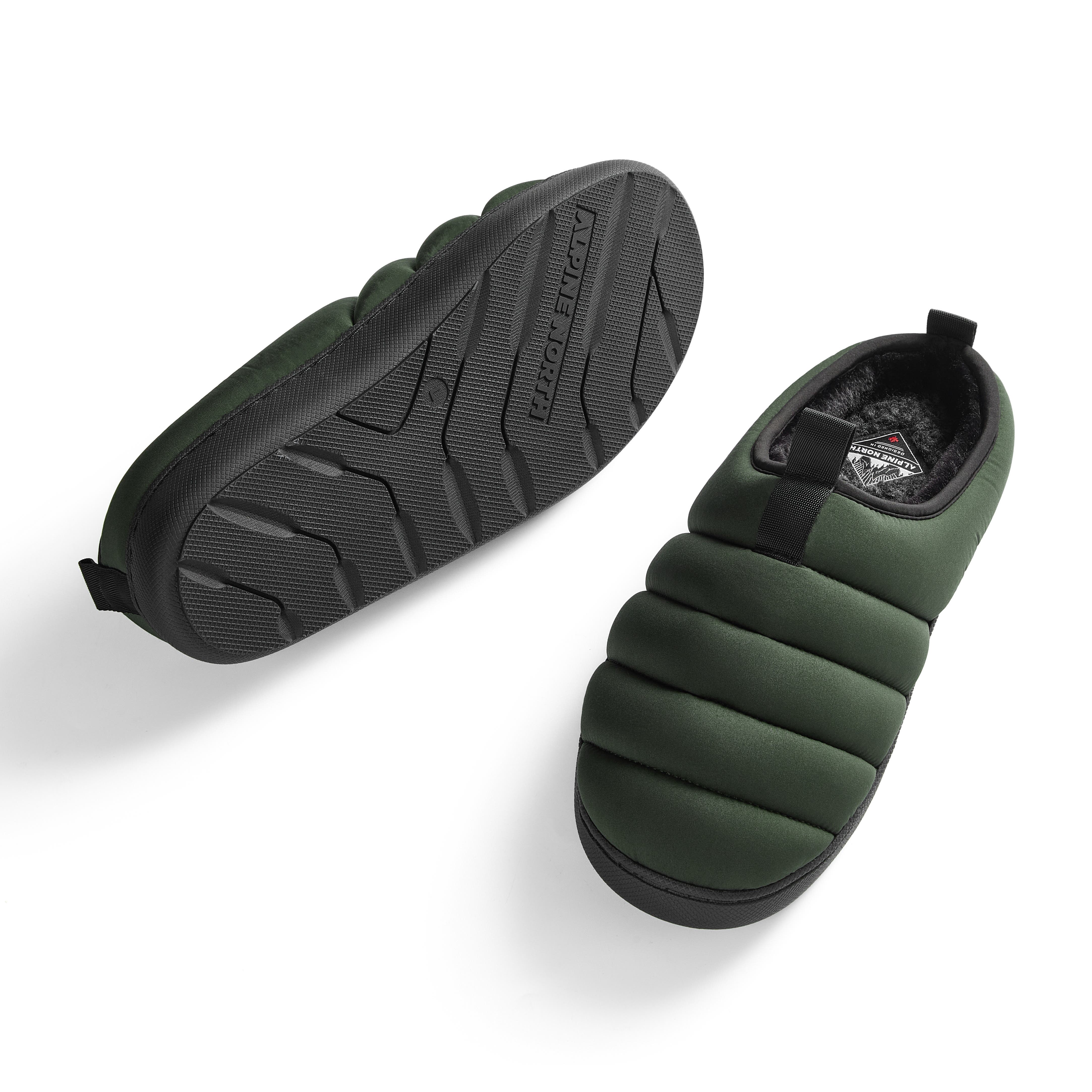 Seaton - Insulated Puffer Slippers, Alternate, color, DARK GREEN