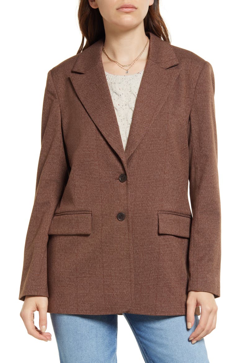 Glen Plaid Blazer, Alternate, color, BROWN- GREY MENSWEAR PLAID