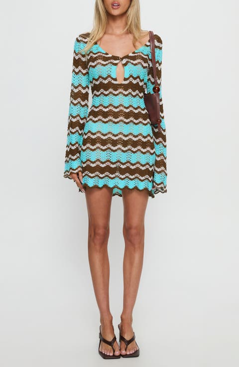 Suka Open Stitch Long Sleeve Minidress