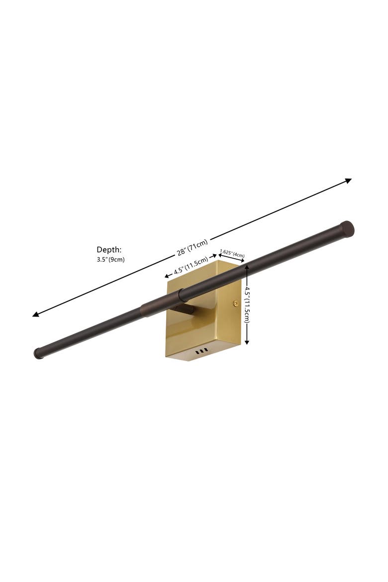 Makena Modern Minimalist Dimmable Integrated LED Metal Wall Sconce, Alternate, color, Bronze/Copper