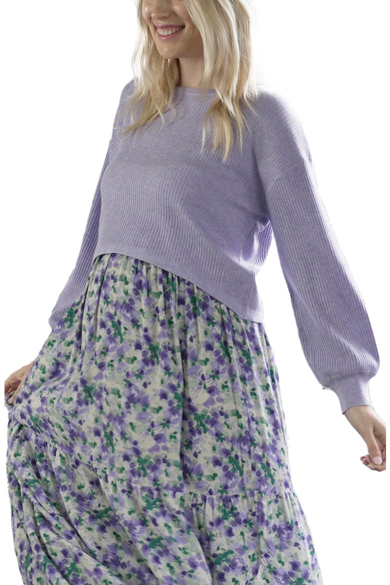 Crop Maternity Sweater, Alternate, color, LAVENDER