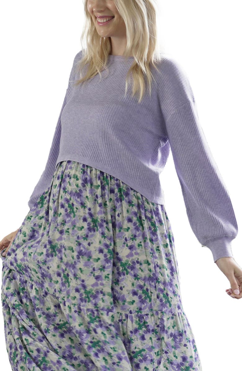 Angel Maternity Crop Maternity Sweater, Alternate, color, 