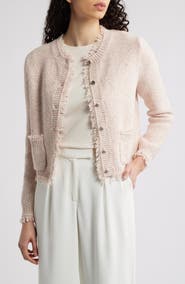 KOBI HALPERIN Marled Moss Sequin Cardigan