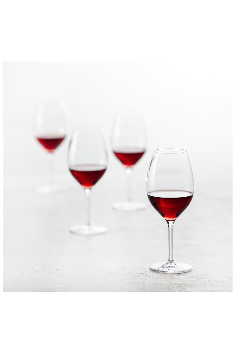 Banquet Set of 6 Red Wine Glasses, Alternate, color, CLEAR