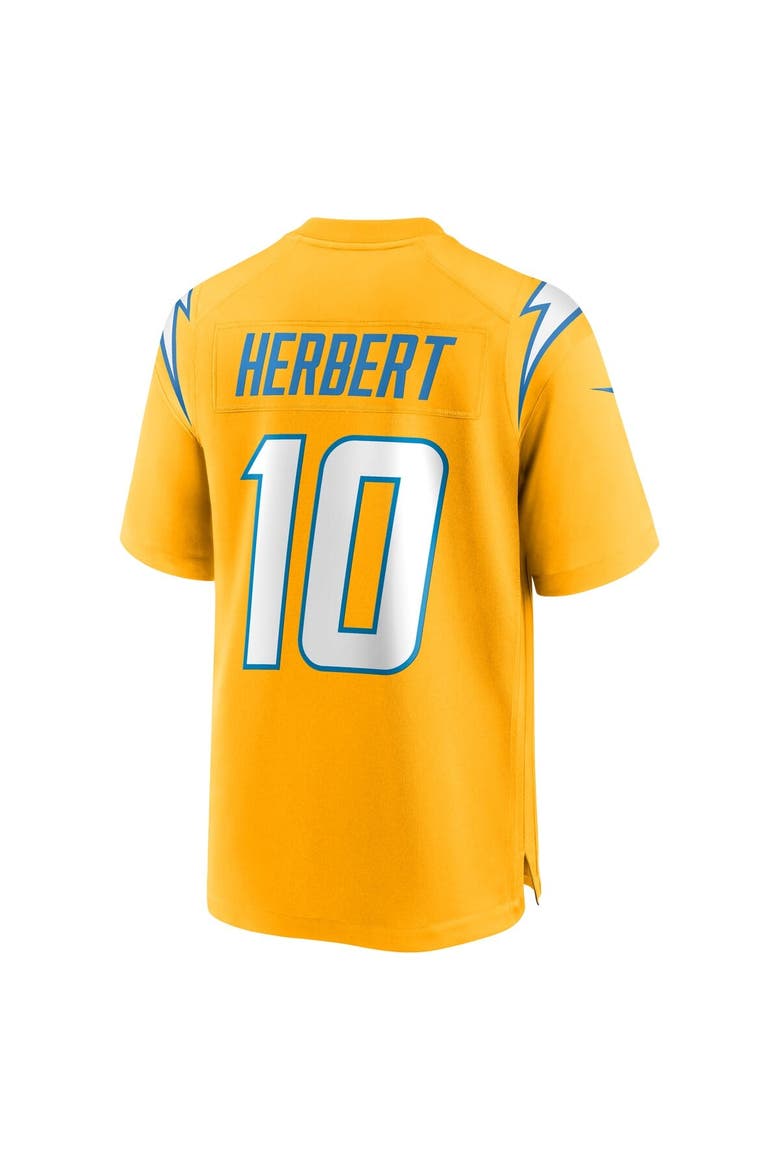 Men's Nike Justin Herbert Gold Los Angeles Chargers Alternate Charger Power Game Player Jersey, Alternate, color, Gold