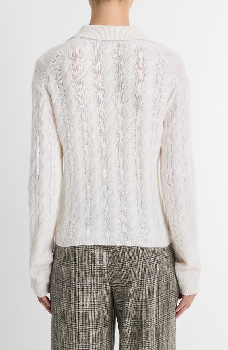 Vince Wool & Cashmere Blend Cable Polo Sweater, Alternate, color,