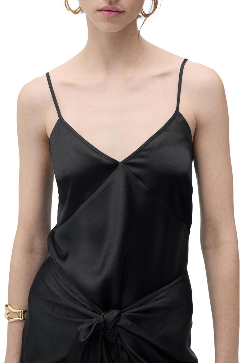 V-Neck Satin Camisole, Main, color, BLACK