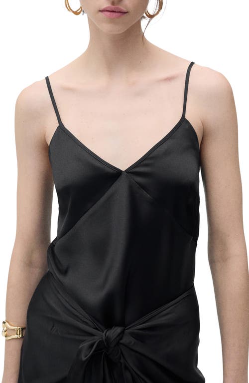Mango V-neck Satin Camisole In Black