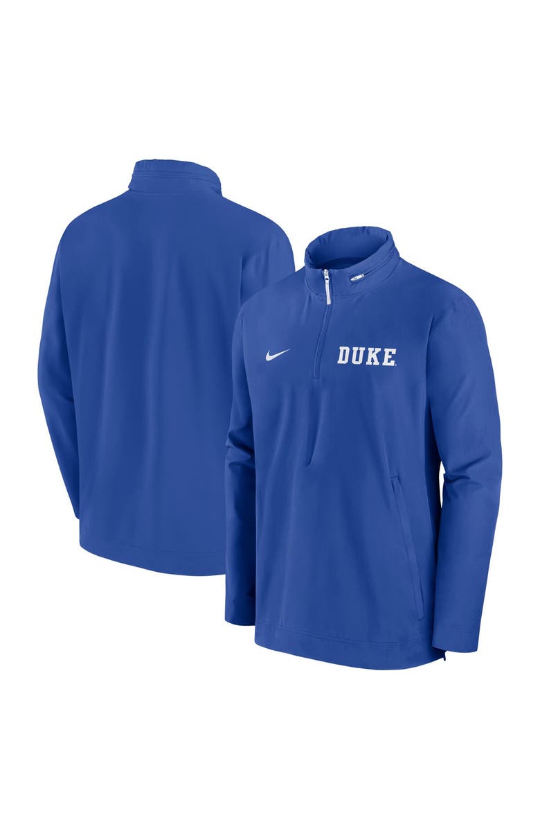 Nike Men's Nike Royal Duke Blue Devils Sideline Coaches Quarter-Zip Jacket, Main, color, 