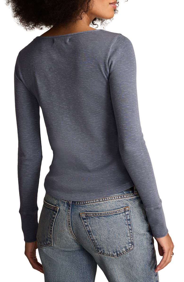 Lucky Brand Lace Yoke Cotton Henley, Alternate, color, Folkstone