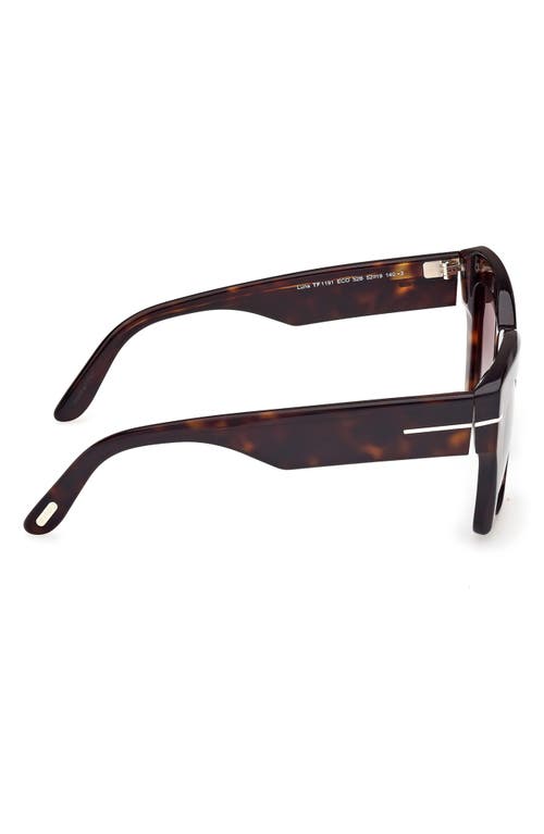 Tom Ford Luna 52mm Gradient Butterfly Sunglasses In Dark Havana Eco/t Logo
