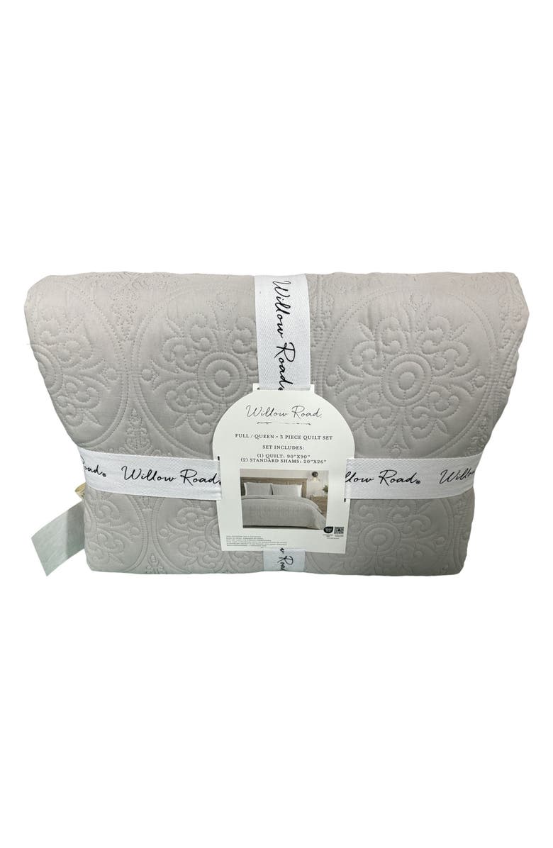 ARTISAN 34 Medallion Embroidered Comforter & Pillow Sham Set, Alternate, color, Grey