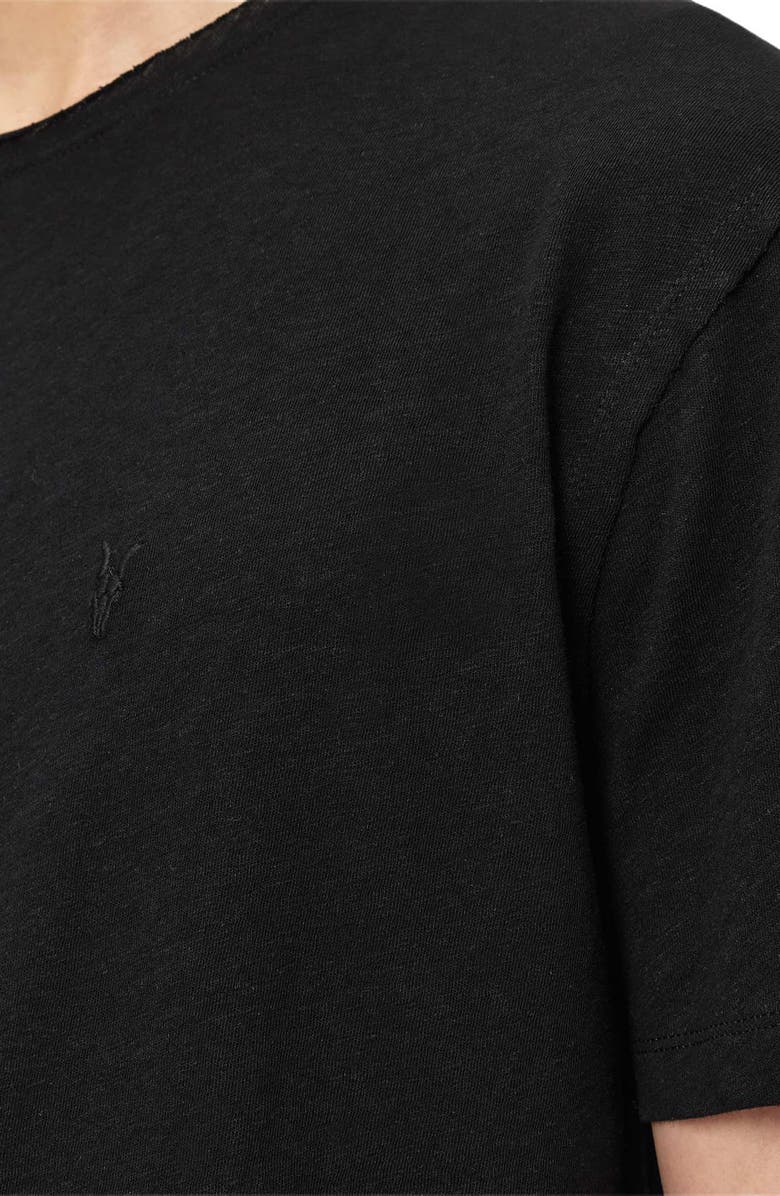 AllSaints Flax Short Sleeve T-shirt, Alternate, color, Jet Black