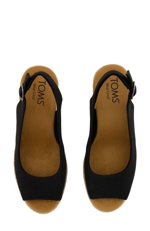 Toms Camilla Slingback Espadrille Peep Toe Platform Wedge Sandal